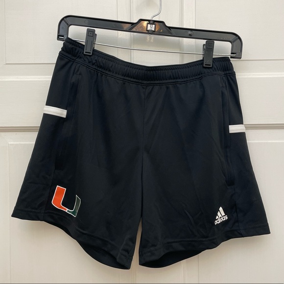 NWOT University of Miami Adidas Shorts Size S - Picture 1 of 3